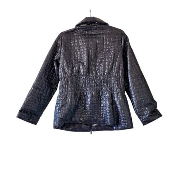 NWT Spanner Gun Metal Sci-Fi Cyberpunk Quilted Moto Zip Metallic Jacket L - Picture 3 of 7